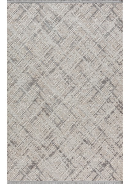 Kaftan KF004G Gri Halı Kabartma Desenli Akrilik Halı Tozuaz Salon Halısı Yatak Odası Halısı Koridor