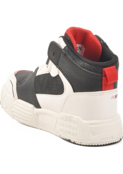 Siyah Kırmızı Cırtlı Erkek Çocuk Hi Sneaker fırsatları