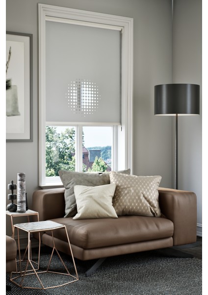 Lazer Kesim Mat Stor Perde, Lazer Kesimli Modern Serisi, M-9005 Gri Renk