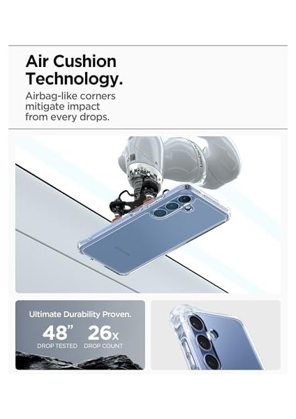 Galaxy S25 Ince Kılıf Ultra Hybrid Sararma Karşıtı Duraclear™ Hava Kanalı Teknolojisi™ Askeri Sınıf Koruma Crystal Clear Şeffaf Kapak - ACS09006 modelleri