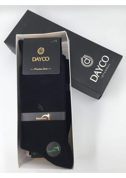 Premium Klasik Uzun Boy Siyah Renk Kışlık Erkek Bambu Soket Çorap - 41-45 - 20127