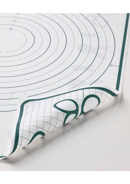 Büyük Boy Silikon Hamur Açma Matı, Çift Taraflı, Beyaz ve Turkuaz Renk fırsatları