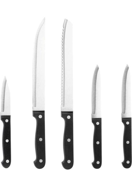 5 Parça Siyah Saplı Bıçak Seti, Şık ve Kullanışlı Mutfak Bıçakları
