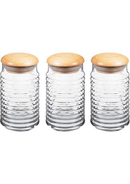 3'lü Vakumlu Kapaklı Cam Kavanoz Seti, Beyaz, Şık ve Pratik Saklama Çözümü