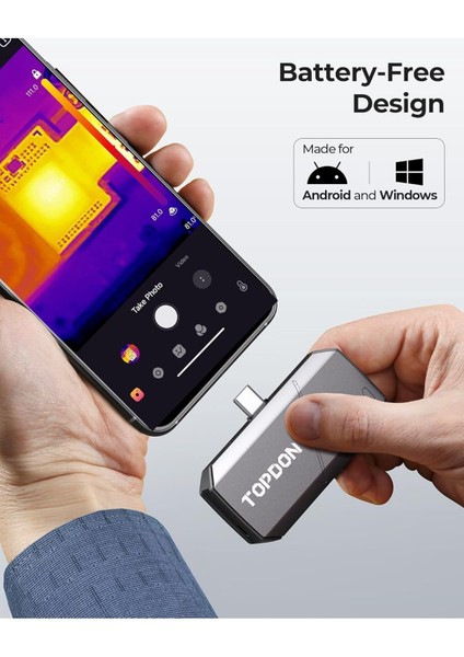 Topdon TS001 256X192 Ir Çözünürlüklü Termal Kamera Android Için 9mm Ayarlanabilir Odaklı Lensli modelleri
