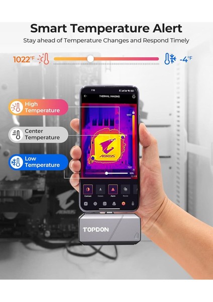 Topdon TS001 256X192 Ir Çözünürlüklü Termal Kamera Android Için 9mm Ayarlanabilir Odaklı Lensli fırsatları
