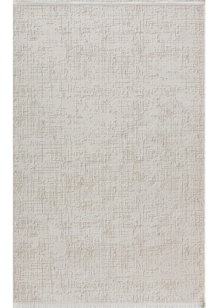 Kaftan KF002A Bej Halı Kabartma Desenli Akrilik Halı Tozuaz Salon Halısı Yatak Odası Halısı Koridor