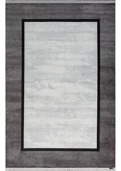 Trend 4101 Gri Oval Akrilik Pamuk Yumuşak Modern Mutfak Yatak Odası Salon Oturma Odası Halısı