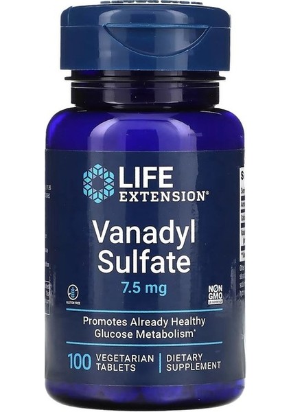 Vanadyl Sülfat, 7,5 Mg, 100 Vejetaryen Tablet