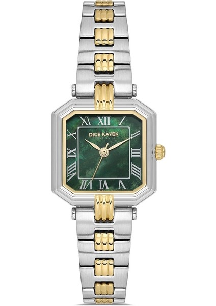 DK.1.AG1412.05 Kare Kadran Çelik Kordon Çelik Kasa 3 Atm Suya Dayanıklı Metalik-Altın Renk Kadın Kol Saati