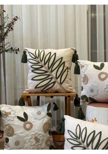 4'lü Punch Işlemeli Nakışlı Dekoratif Kırlent Kılıfı fiyatları