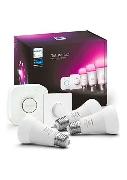 Hue Wca 9-75W Renkli Akıllı LED Ampul Başlangıç Seti, 3'lü, Akıllı Butonlu, E27, Bluetooth Özellikli fiyatları