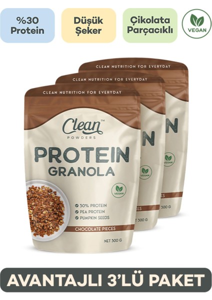 Protein Granola 300 gr Çikolata Parçacıklı 3 Adet