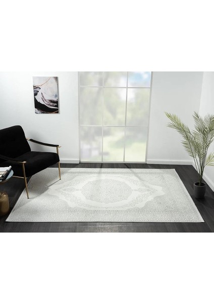 Zenith ZN005A Gri Halı Antrasit Detaylı Göbekli Modern Yumuşak Kadife Ince Antialerjik Salon Halısı fiyatları