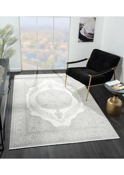 Zenith ZN005A Gri Halı Antrasit Detaylı Göbekli Modern Yumuşak Kadife Ince Antialerjik Salon Halısı modelleri