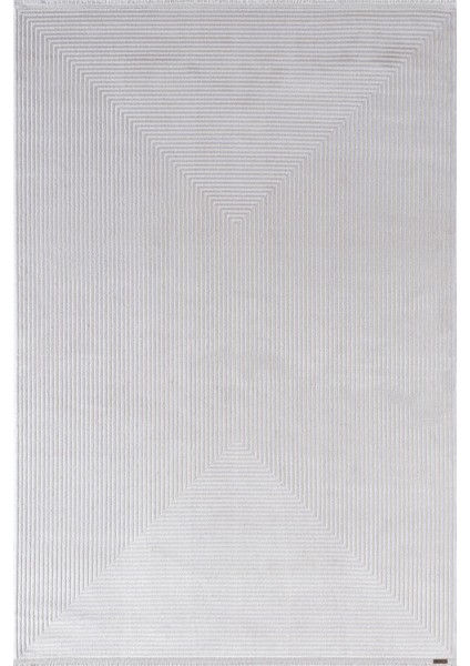 Trend TR011A Gri Halı Geometrik Detaylı Akrilik Yumuşak Salon Halısı Oturma Odası Halısı