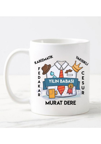 Kişiye Özel Renkli Babalar Günü Kupası, Sevgi Dolu Hediye