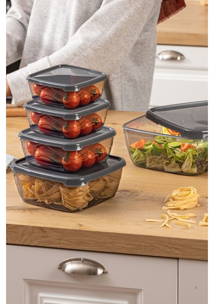 10 Parça Çok Amaçlı Saklama Kabı Seti, Gri, Çeşitli Boyutlar, Pratik ve Şık Kullanım fiyatları