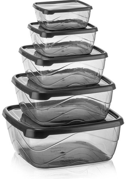 10 Parça Çok Amaçlı Saklama Kabı Seti, Gri, Çeşitli Boyutlar, Pratik ve Şık Kullanım modelleri