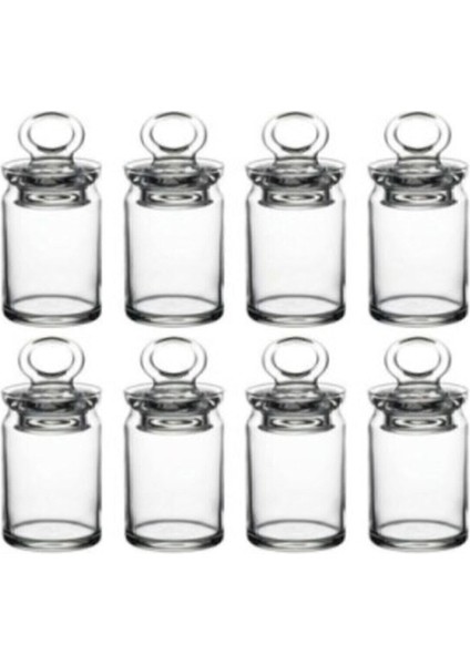 Turuncu Mini Cam Baharatlık ve Saklama Kabı, 8'li, 240 Cc, Şık ve Kullanışlı.