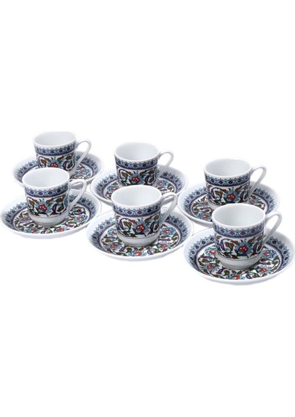 12 Parça Kahve Fincanı Takımı, 6 Kişilik, Özel Desenli, Gri Renk fırsatları