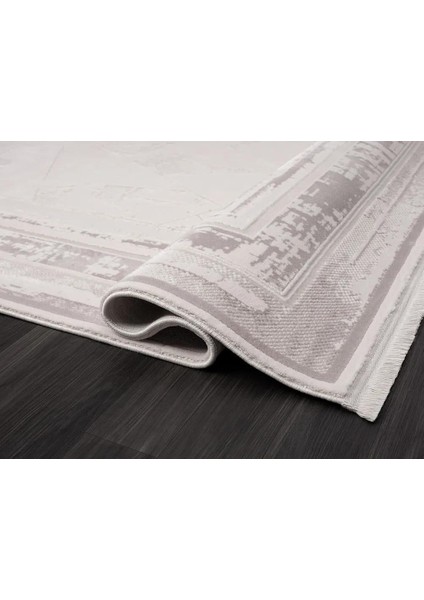 Truva TV013A Bej Halı Geometrik Desen Kenar Çerçeveli Kalın Akrilik Tozuaz Modern Salon Halısı fırsatları