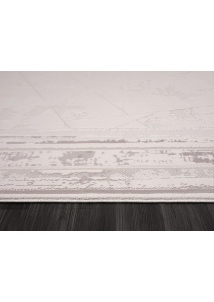 Truva TV013A Bej Halı Geometrik Desen Kenar Çerçeveli Kalın Akrilik Tozuaz Modern Salon Halısı indirimleri