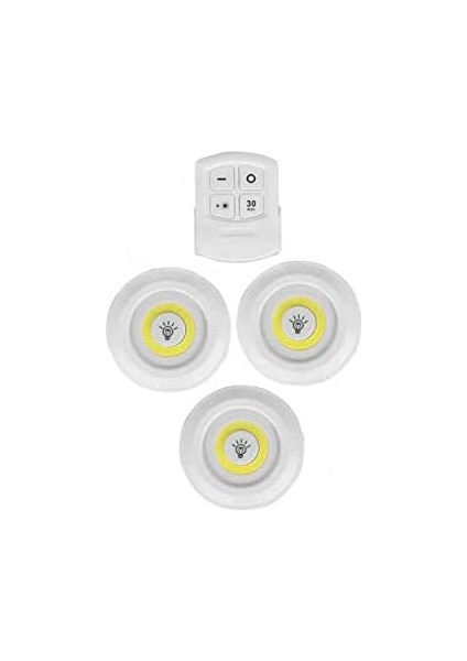Uzaktan Kumandalı Pilli LED Spot Lamba Ampul 3'lü Set Yapışkanlı fiyatları