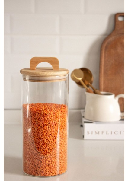 3'lü Bambu Vakumlu Cam Kavanoz Seti - Şık ve Kullanışlı Saklama Çözümleri fiyatları