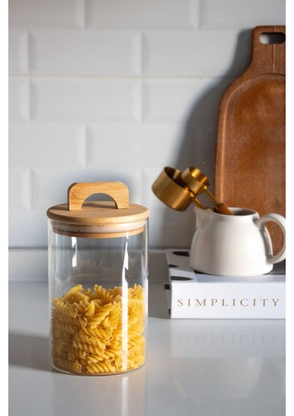 3'lü Bambu Vakumlu Cam Kavanoz Seti - Şık ve Kullanışlı Saklama Çözümleri modelleri