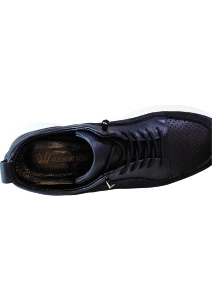 Erkek W Shoes Hakiki Deri Lastik Bağcıklı El Yapımı Sneaker Ayakkabı 25WM0302
