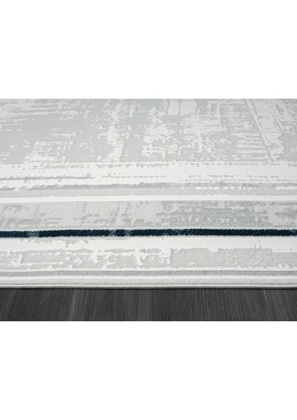 Zenith ZN004A Gri Halı Antrasit Detaylı Lacivert Kenar Çerçeveli Yumuşak Kadife Ince Modern Halı indirimleri