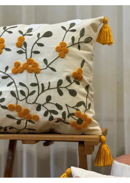 2'li Punch Işlemeli Nakışlı Dekoratif Kırlent Kılıfı fırsatları