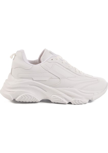 Beyaz Bağcıklı Kadın Sneaker