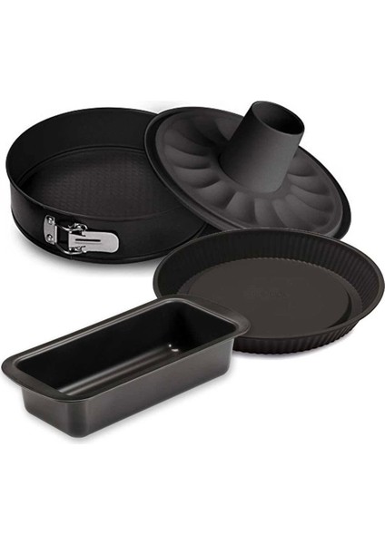 Beyaz 4 Parça Kek Kalıp Seti, Şık ve Pratik Mutfak Gereçleri