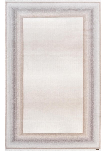 Truva TV033A Bej Rengi Halı Vizon Bej Geometrik Detaylı Akrilik Yumuşak Salon Oturma Odası Halısı