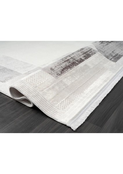 Dark DK014G Gri Halı Antrasit Geometrik Detaylı Akrilik Tozuaz Modern Salon Halısı Yatak Odası fırsatları