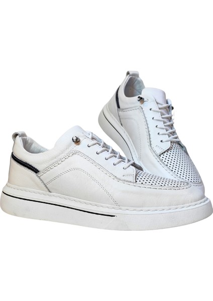 Erkek W Shoes Hakiki Deri Lastik Bağcıklı El Yapımı Sneaker Ayakkabı 25WM0302