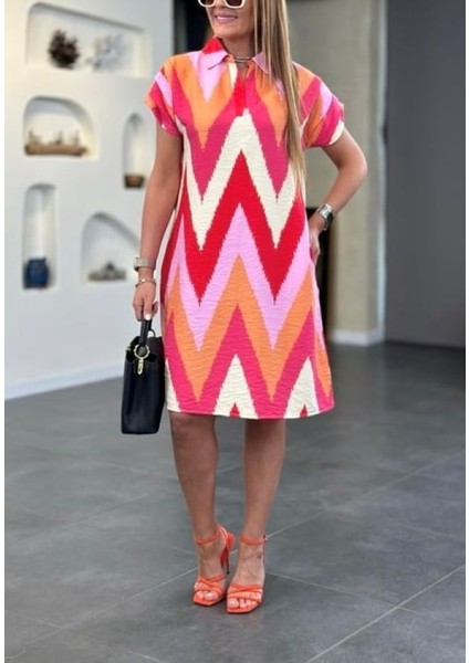 Omuz Drapeli Polo Yaka Keten Elbise indirimleri