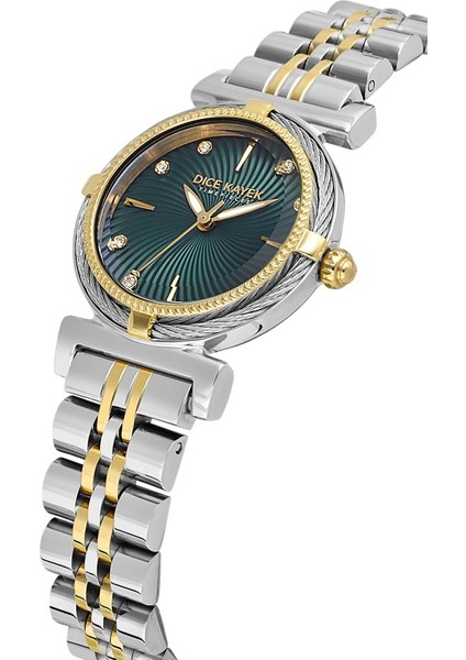 DK.1.AG1401.03 Taşlı Tasarım Çelik Kordon Çelik Kasa 5 Atm Suya Dayanıklı Metalik-Altın Renk Kadın Kol Saati modelleri