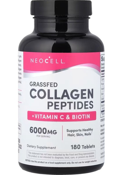 Super Collagen + Vitamin C & Biotin 3g Collagen 60 Servis 180 Tablet