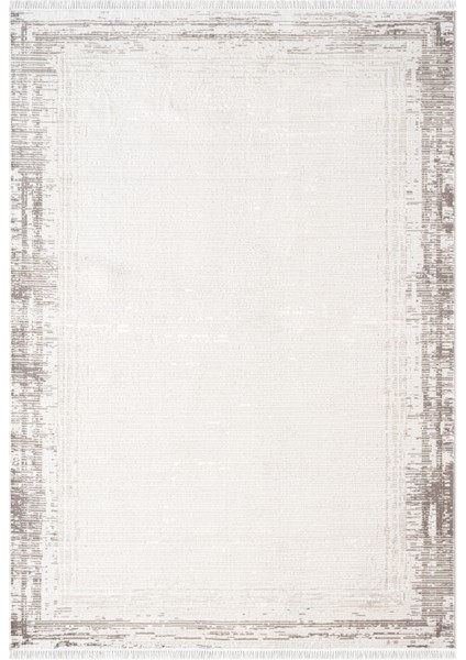 Etro ET007G Gri Modern Çerçeveli Desen Parlak Ağır Yüksek Sıklıkta Salon Halısı Ipek Serisi