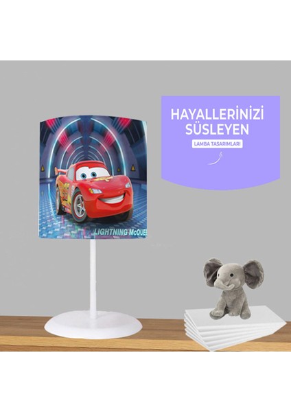 Kırmızı Arabalı Çocuk Odası Abajur, Sevimli ve Şık Tasarım
