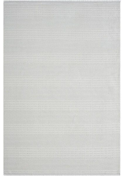 Zenith ZN007A Gri Halı Çizgi Desenli Modern Yumuşak Kadife Ince Antialerjik Salon Koridor Halısı