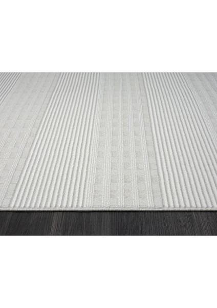 Zenith ZN007A Gri Halı Çizgi Desenli Modern Yumuşak Kadife Ince Antialerjik Salon Koridor Halısı indirimleri