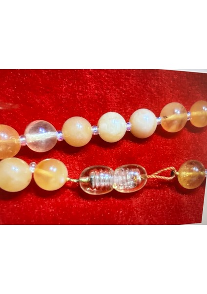17,5 Gram Damla Kehribar Kolye - Taneler Ortalama 6 mm Çapında Açık Halde Toplam Uzunluk 64 cm