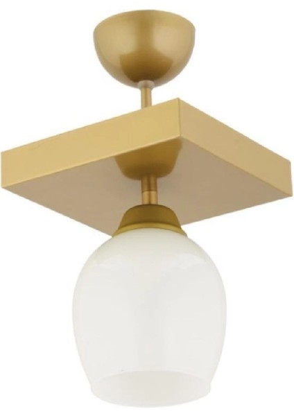 Şık Beyaz Camlı Tekli Kare Avize, Modern ve Zarif Tasarım, Salon, Mutfak ve Yatak Odası Için fiyatları