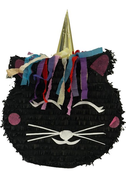 Siyah Caticorn Şekili Pinyata 38X10X53