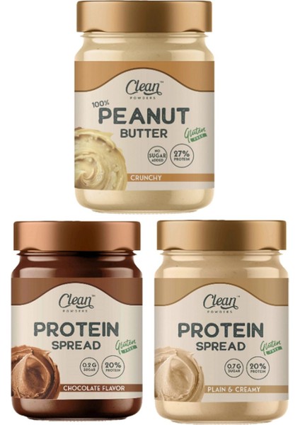 Proteinli Fındık ve Fıstık Kreması Karma Set 3'lü