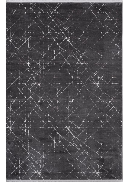 Vogue VG005Z Koyu Gri Modern Renk Desen 100 Tarak Viskon Salon Halısı Ipek Serisi